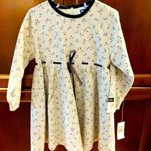 Italian Chicco girls dress 100% cotton gray Long Sleeves 110 cm Height Age 5